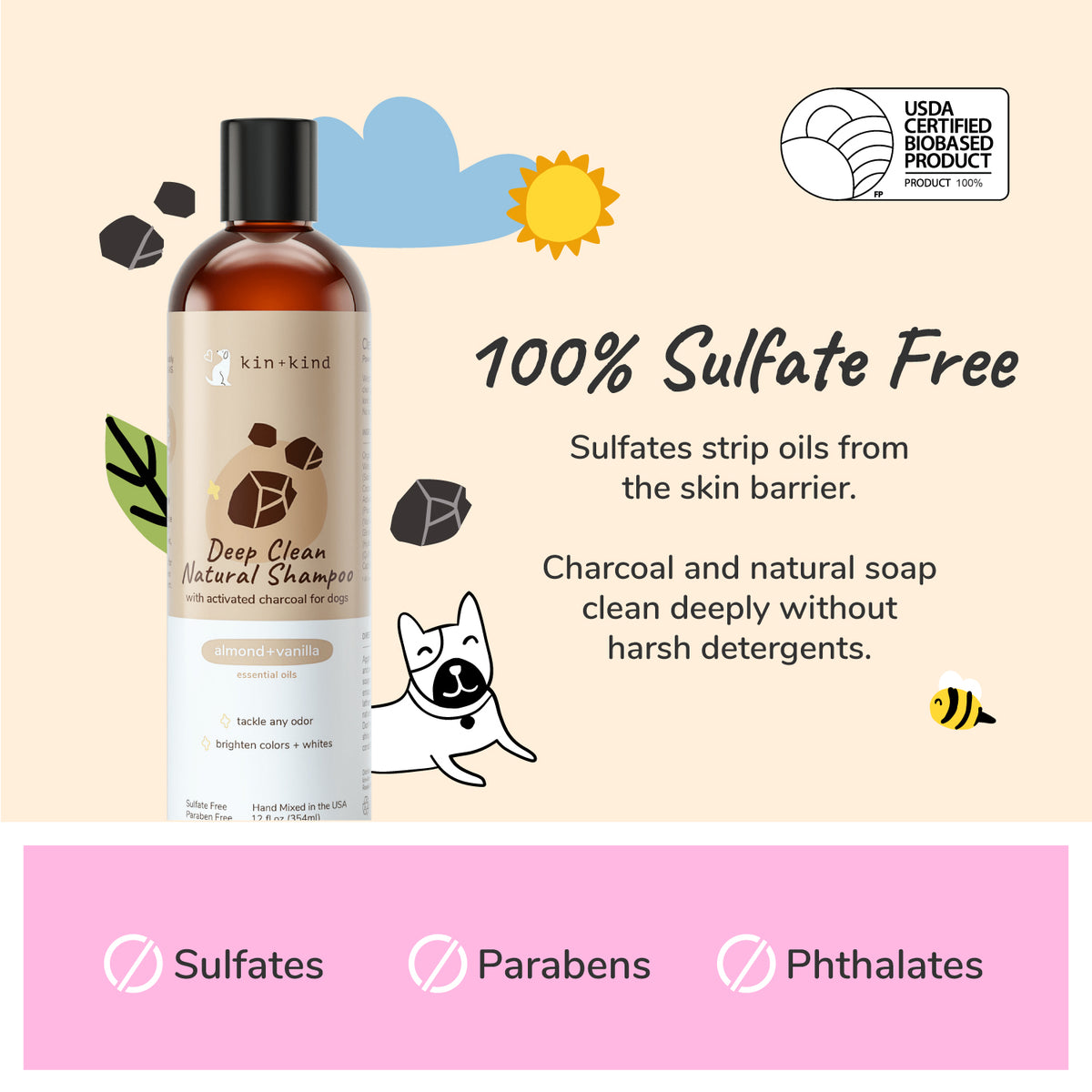 Deep Clean Dog Shampoo (Almond+Vanilla)