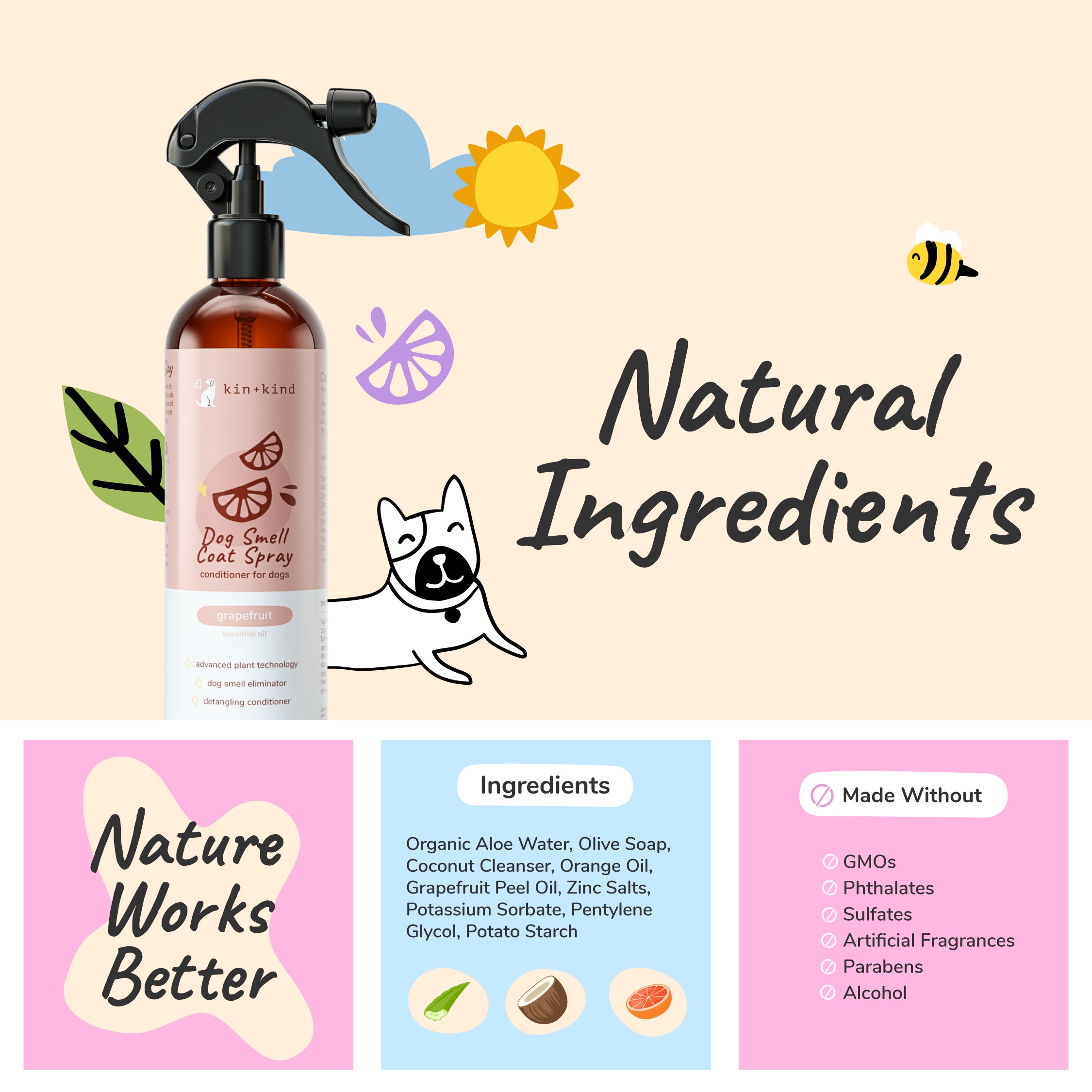 Grapefruit Coat Spray for Dog Smells