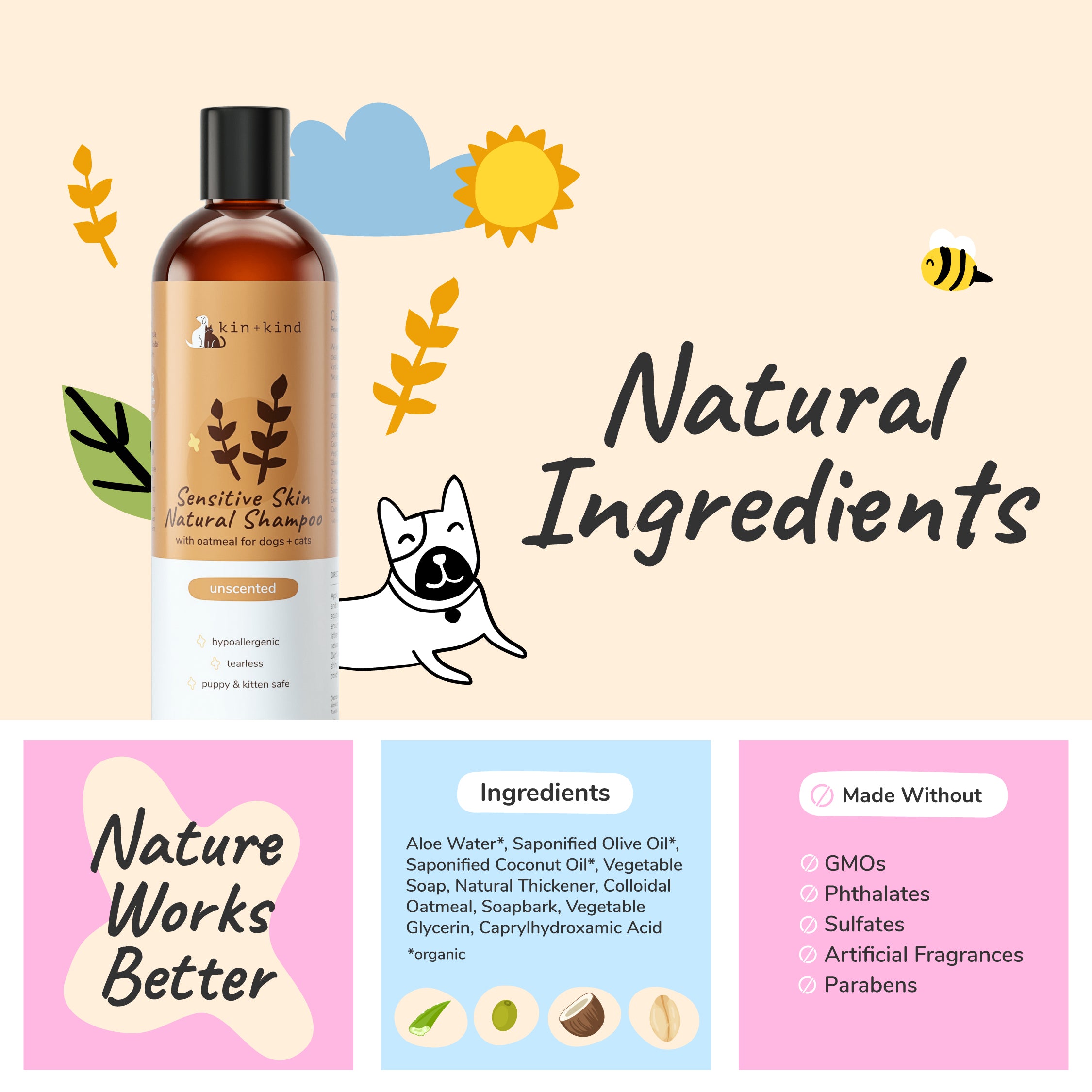 Sensitive Skin Shampoo for Puppies &amp; Kittens (Unscented)