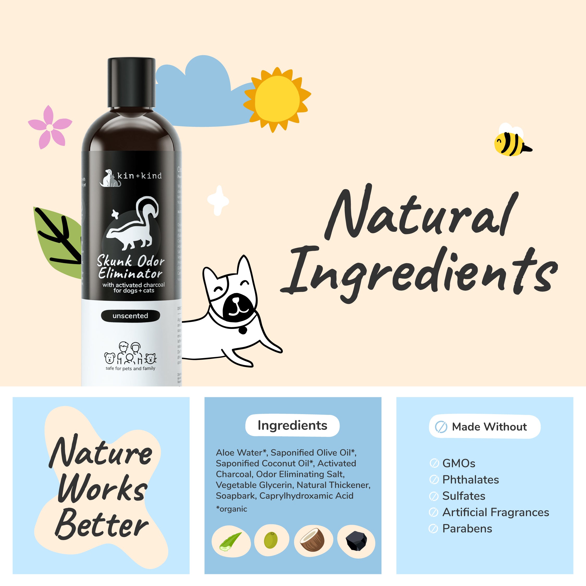Skunk Odor Eliminator Pet Shampoo
