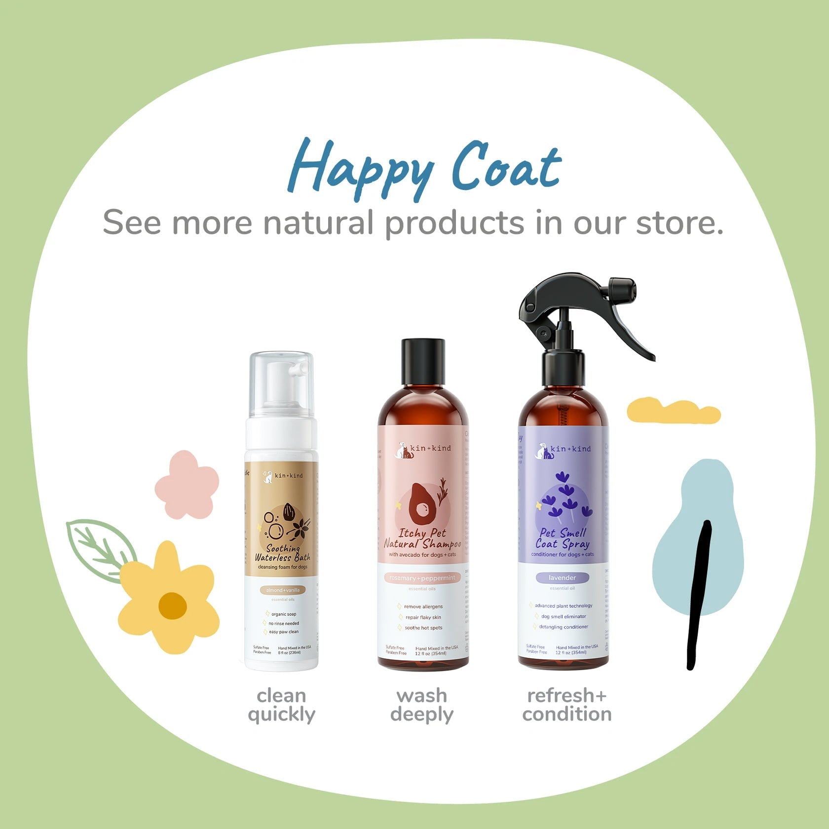Lavender Coat Spray for Dog Cat Smells kin kind Canada Natural Organic Pet Grooming Wellness